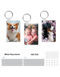 165 Piezas Llaveros de Metal para Sublimación ToBeAce 5.58x3.56cm