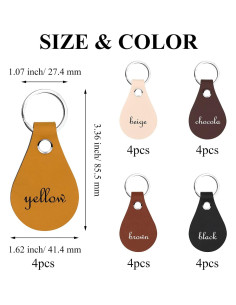 Kit de llaveros de cuero PU TiciKim - 20 piezas en 5 colores 2