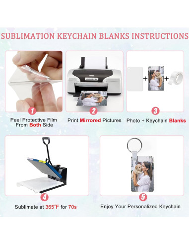 165 Piezas Llaveros de Metal para Sublimación ToBeAce 5.58x3.56cm