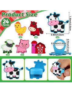 Adornos de Cupcake de Animales de Granja 24 Pcs - Yuanhsihui 2