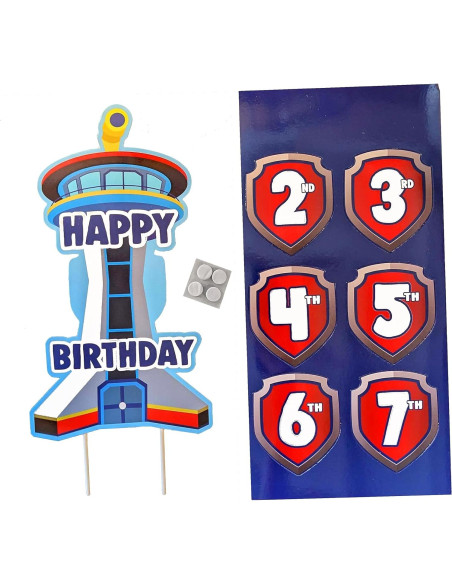 Toppers de pastel de cumpleaños Patrulla Canina - Eco amigables