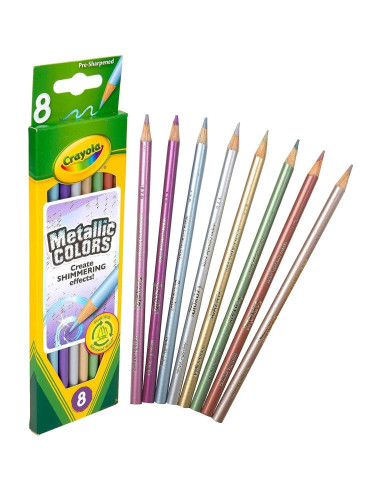 Lápices de Colores Metálicos Crayola - 8 Lápices x 6 Paquetes