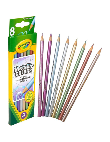 Lápices de Colores Metálicos Crayola - 8 Lápices x 6 Paquetes
