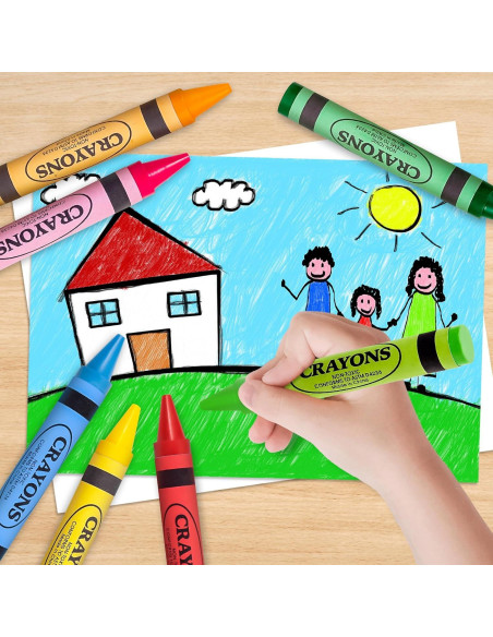 16 Crayones Jumbo Lavables Officygnet para Niños 1-8 Años