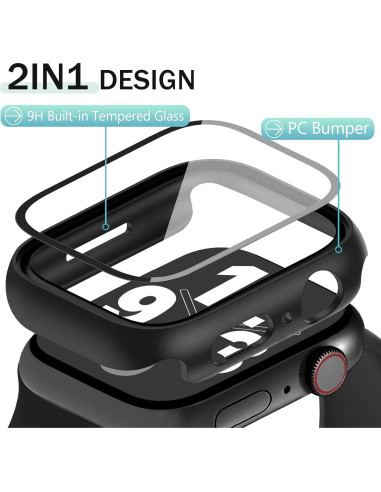 Funda Dura JR.DM 40mm para Apple Watch Series 6/5/4/SE, Negro