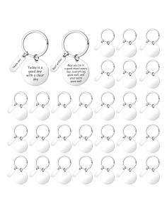 30 Etiquetas Clave Metálicas Grabables Acero Inoxidable 6x3cm