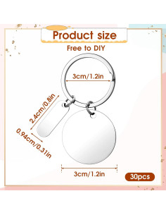 30 Etiquetas Clave Metálicas Grabables Acero Inoxidable 6x3cm 2