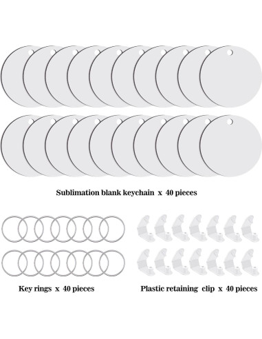 Duufin 120 Piezas Llaveros Redondos Sublimación 5cm MDF