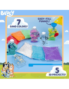 Kit de Arte de Arena Bluey - 5 Botellas y 7 Arenas de Colores 2