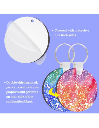 Duufin 120 Piezas Llaveros Redondos Sublimación 5cm MDF