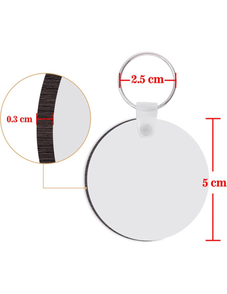 Duufin 120 Piezas Llaveros Redondos Sublimación 5cm MDF