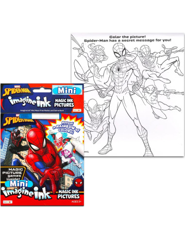 Conjunto de Libros para Colorear Imagine Ink Marvel Spiderman - 2 Libros, Stickers y Lápices Mágicos