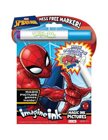 Conjunto de Libros para Colorear Imagine Ink Marvel Spiderman - 2 Libros, Stickers y Lápices Mágicos