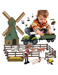 Juego de Juguetes de Granja 82 Piezas Nanjing - Tractor y Animales