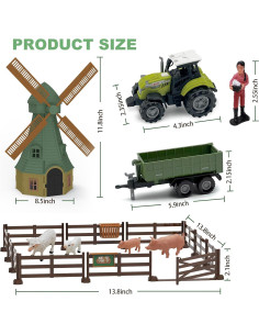 Juego de Juguetes de Granja 82 Piezas Nanjing - Tractor y Animales 2