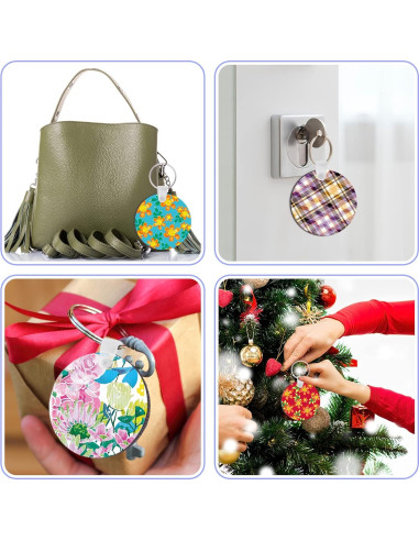 Duufin 120 Piezas Llaveros Redondos Sublimación 5cm MDF