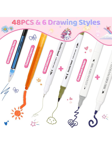 Set de Marcadores Lavables Kodvinp Unicornio Rosa 12 Piezas