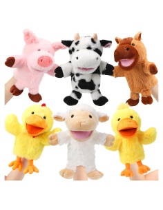Títeres de Mano de Animales de Granja Lenwen - 6 Pcs 25 cm