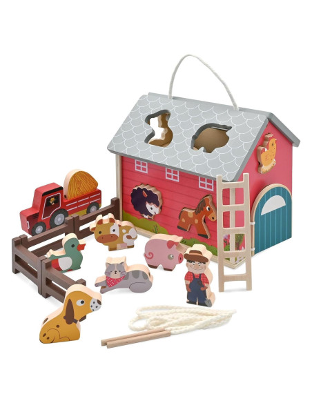 Juguete Educativo de Granero de Madera SAYHALO para Niños