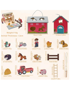 Juguete Educativo de Granero de Madera SAYHALO para Niños 2