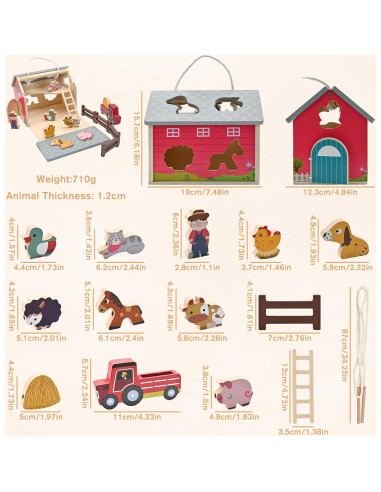 Juguete Educativo de Granero de Madera SAYHALO para Niños