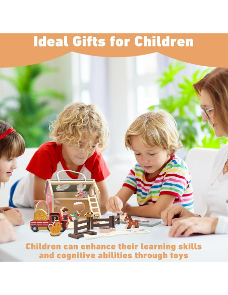 Juguete Educativo de Granero de Madera SAYHALO para Niños