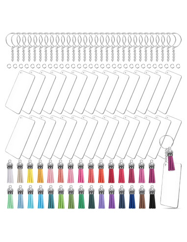 Set de 120 Piezas Llavero Acrílico Duufin con Borlas