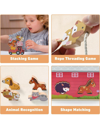 Juguete Educativo de Granero de Madera SAYHALO para Niños