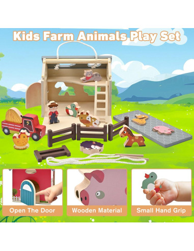 Juguete Educativo de Granero de Madera SAYHALO para Niños