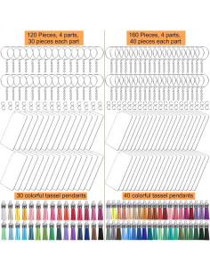 Set de 120 Piezas Llavero Acrílico Duufin con Borlas 2