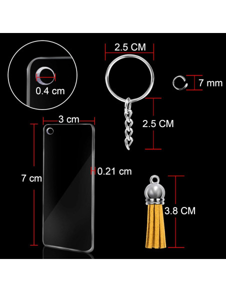 Set de 120 Piezas Llavero Acrílico Duufin con Borlas