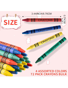 72 Crayones Jumbo COCPOK 4 Colores para Niños - Regalo Fiesta 2