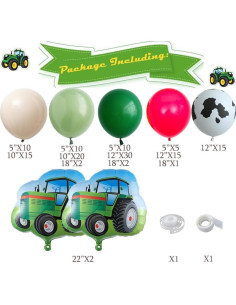Kit de Arco de Globos de Tractor GIHOO - 137 Pcs Fiesta Cumpleaños 2