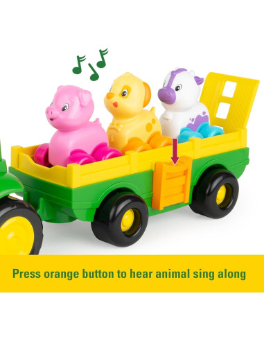 Tractor Musical John Deere con Sonidos de Animales - Juguete para Niños 18 meses