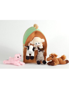 Casa de Granja de Peluche Unipak 30.48 cm con 5 Animales 2