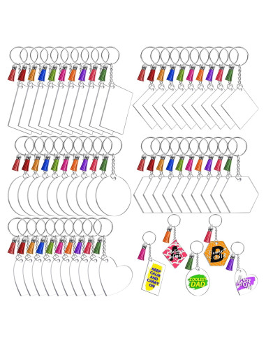 200 Llaveros Acrílicos en Blanco Cruzix para Manualidades DIY