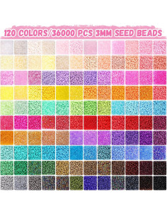 Kit de Joyería Funtopia 37000 Piezas 3mm Perlas de Vidrio 2