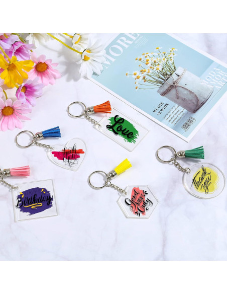 200 Llaveros Acrílicos en Blanco Cruzix para Manualidades DIY