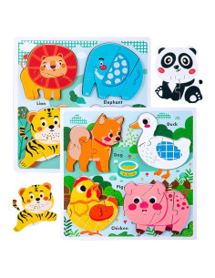 Rompecabezas de Madera de Animales HT HONOR 30x30 cm