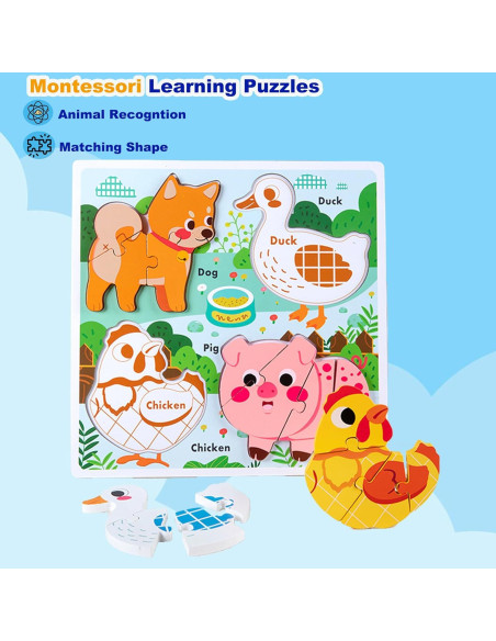 Rompecabezas de Madera de Animales HT HONOR 30x30 cm