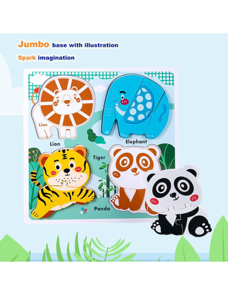 Rompecabezas de Madera de Animales HT HONOR 30x30 cm