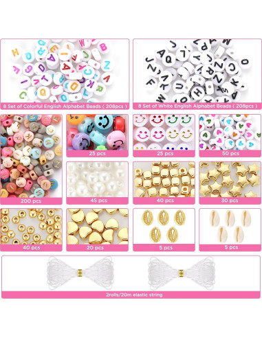 Kit de Joyería Funtopia 37000 Piezas 3mm Perlas de Vidrio