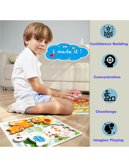 Rompecabezas de Madera de Animales HT HONOR 30x30 cm