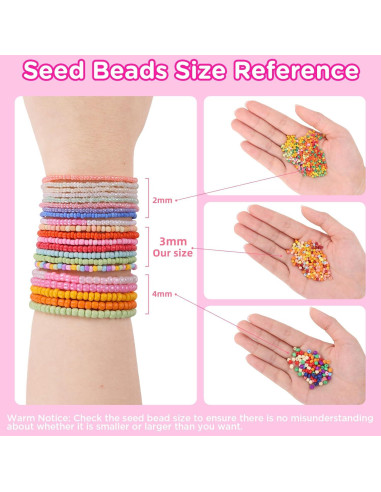 Kit de Joyería Funtopia 37000 Piezas 3mm Perlas de Vidrio