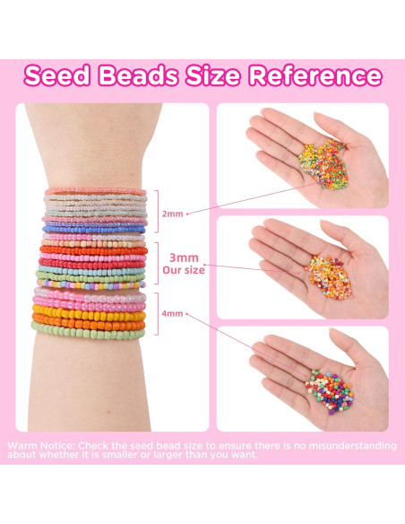 Kit de Joyería Funtopia 37000 Piezas 3mm Perlas de Vidrio