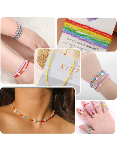 Kit de Joyería Funtopia 37000 Piezas 3mm Perlas de Vidrio