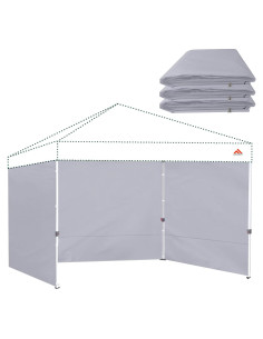 Paredes Laterales Carpa Canopy JANCANOPY 3 Pcs 1.98x3.05m Gris Claro