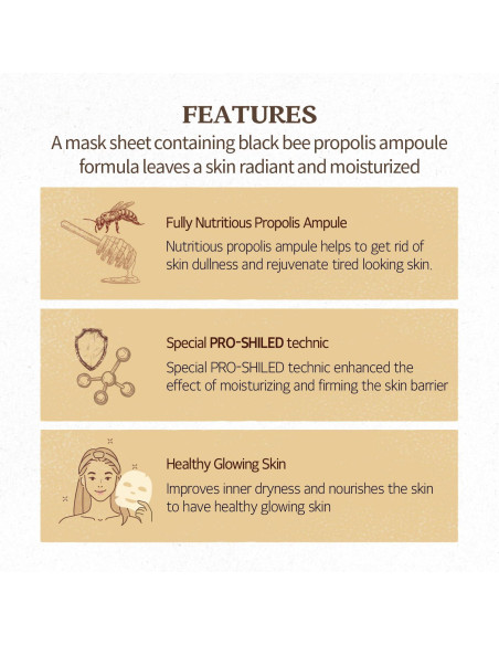 Mascarilla de Hoja SKINFOOD Real de Miel Set 10 Unidades 270ml