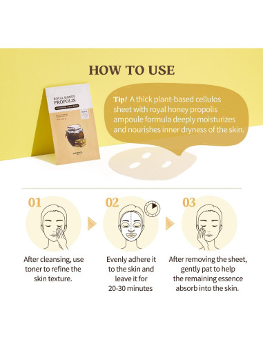 Mascarilla de Hoja SKINFOOD Real de Miel Set 10 Unidades 270ml