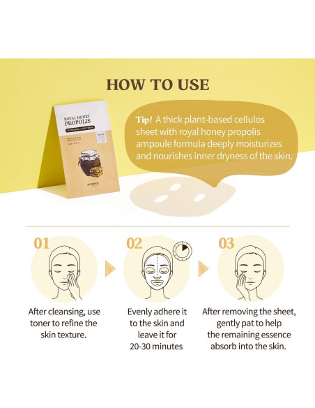 Mascarilla de Hoja SKINFOOD Real de Miel Set 10 Unidades 270ml